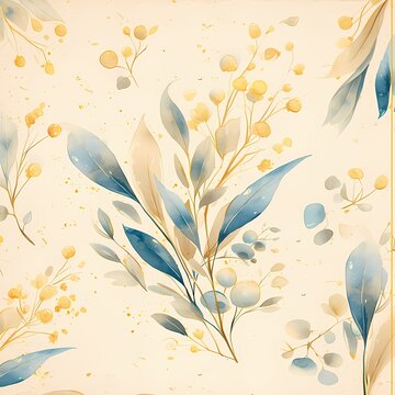 Elegant Watercolor Floral Bouquet for Wallpaper and Textile Design