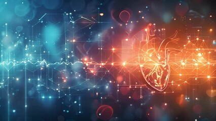 Heart on Blue and Orange Background