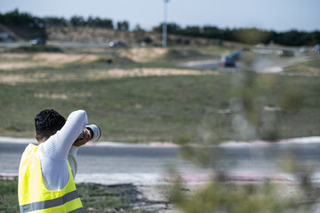 Speed, motors, competition, hobby, outdoor, sunny day, the Castilla y León racing circuit scene.