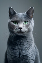 Holistic care for a Russian Blue Cat: A portrayal of adoring companionship and pet wellness