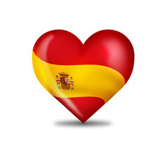 Heart with the flag of Spain in 3D
