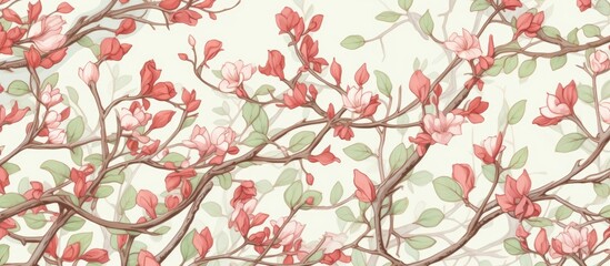 A wallpaper featuring a tree and blossoms