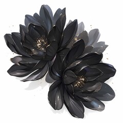 Elegant and Stunning Black Flower Decoration with Rich Texture and Depth - Perfect for High-End Events, Art Pieces or Home Décor