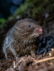 Fototapeta premium Closeup of a Furry Rodent in the Wild