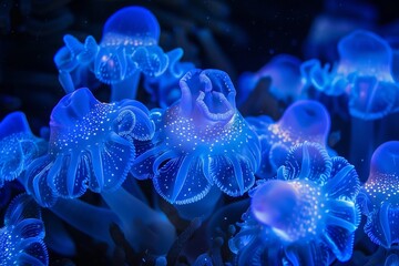 Glowing Jellyfish in the Deep Ocean