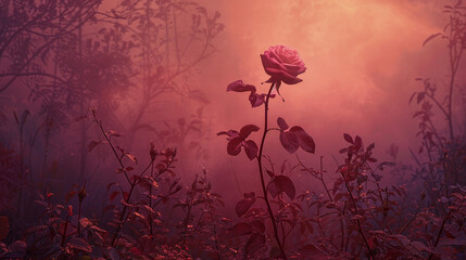 Obraz na płótnie Canvas A dusky rose backdrop, silent and untouched.