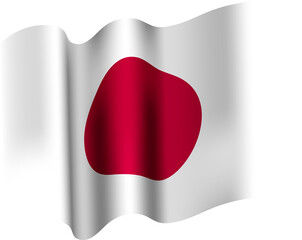Japan Waving Flag 3D Realistic