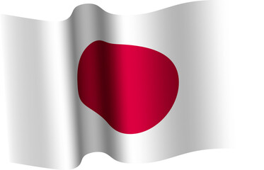 Japan Waving Flag 3D Realistic