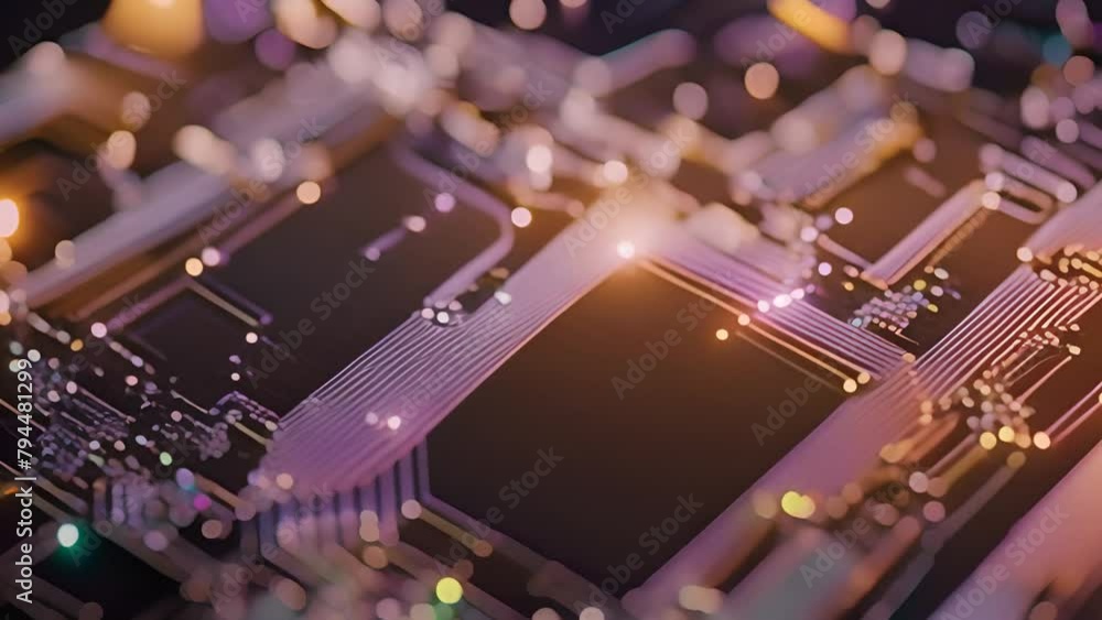 Poster close up of computer circuit board generative ai