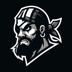 Angry Pirate Vector Mascot Logo: Bold, Intimidating Sports Team Emblem for Fierce Identity