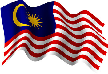 Malaysia Waving Flag 3D Realistic