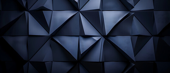 The image showcases a series of dark blue, almost black, diamond-shaped panels arranged in a geometric pattern