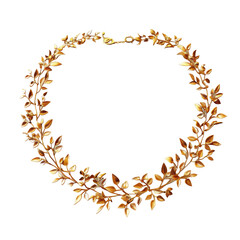 Fototapeta na wymiar A stunning golden necklace stands out against a clean transparent background set against a transparent background