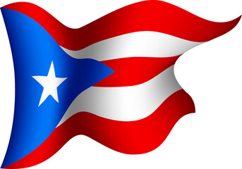 Puerto Rico Waving Flag 3D Realistic
