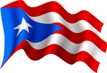 Puerto Rico Waving Flag 3D Realistic