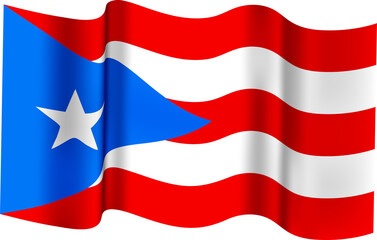 Puerto Rico Waving Flag 3D Realistic