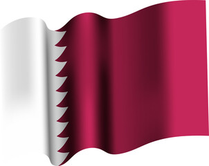 Qatar Waving Flag 3D Realistic
