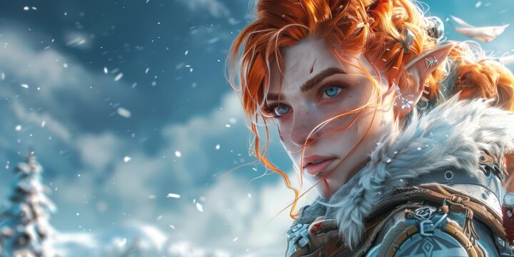 A character from the game. Website header or desktop wallpaper