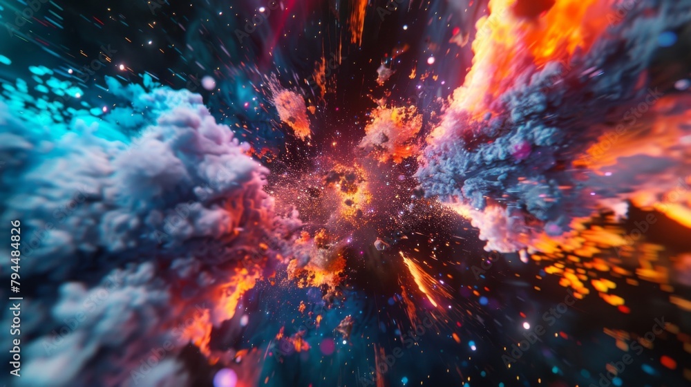 Aufkleber a mesmerizing display of psychedelic explosions capturing the eye with a burst of color.