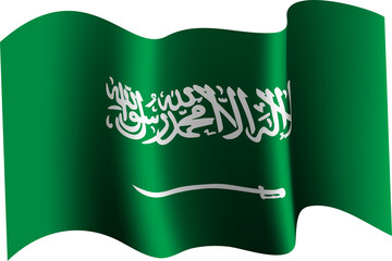 Saudi Arabia Waving Flag 3D Realistic