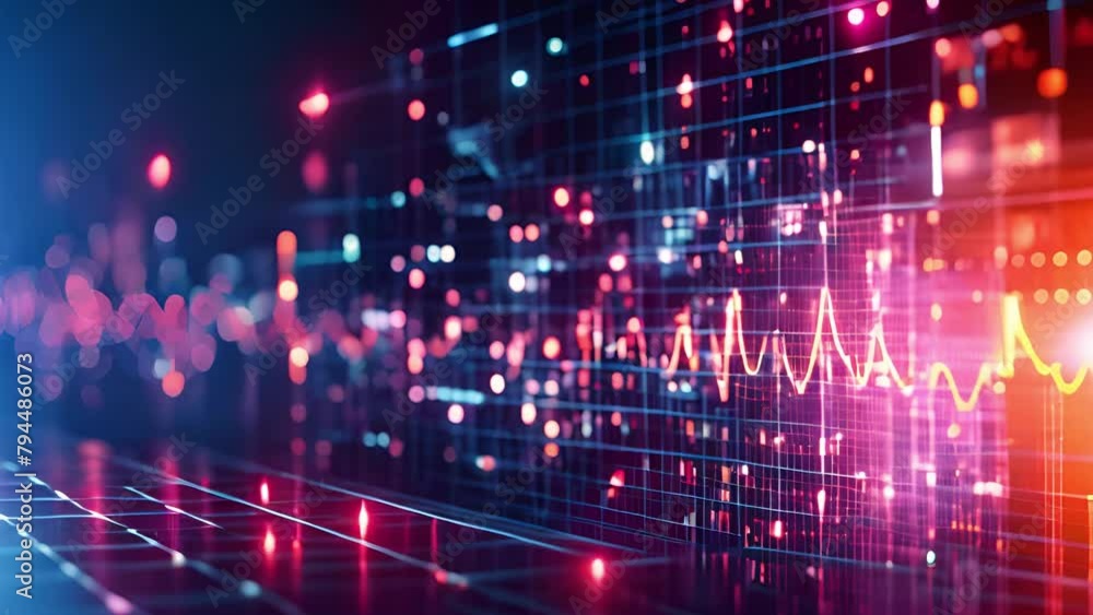 Poster Abstract Concept of Financial Analysis With Digital Graphs and Charts