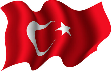 Turkey Waving Flag 3D Realistic