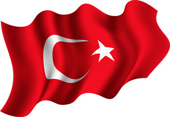Turkey Waving Flag 3D Realistic