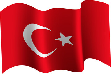 Turkey Waving Flag 3D Realistic