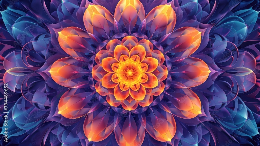 Poster abstract background with a kaleidoscopic design