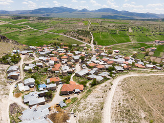 Fasillar village aerial panoramic view. View from above. Turkey