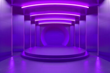 High-Quality Product Presentation Podium in an Ultra Violet Gallery with Seamless, Professional Lighting