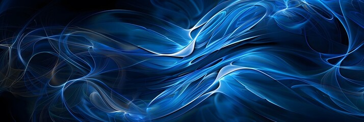 Design a captivating abstract background characterized by intricate blue wave elements
