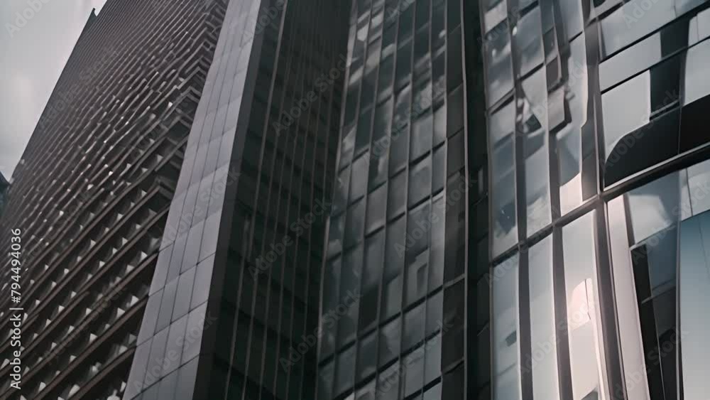 Poster towering skyscraper with abundant windows generative ai