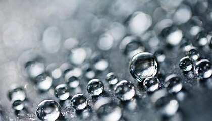 transparent bubbles on silver background generative ai