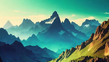 mountains background video game style graphics mountain level design backdrop illustration gaming resources scrolling platform generated ai
