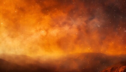 vibrant orange colors stars and galaxy outer space sky night universe vibrant colorful starry...