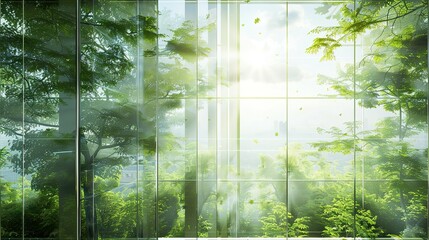 Glass and Greenery, Energy-Efficient Office Building for a Reduced Carbon Footprint, Eco-friendly building in the modern city, Office building with green environment