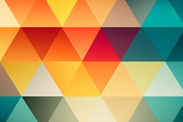 Colorful geometric triangular pattern background with vibrant hues