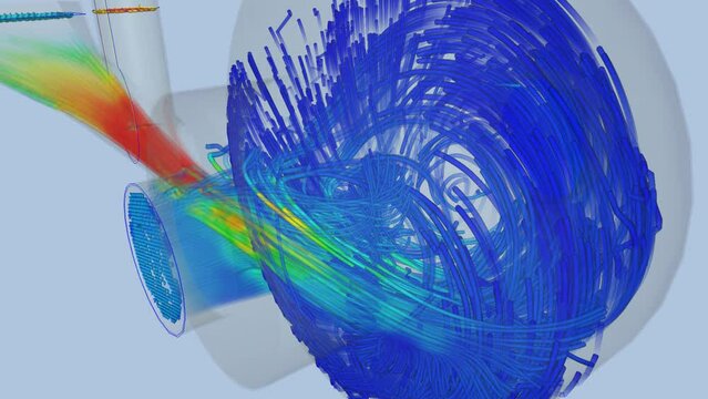 CFD simulation Computational fluid dynamics - mixer airflow simulation