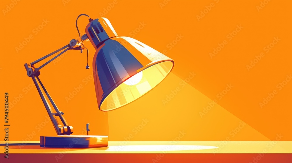Poster add a pop of color to your design with this vibrant bedside lamp icon this flat cartoon lamp light s