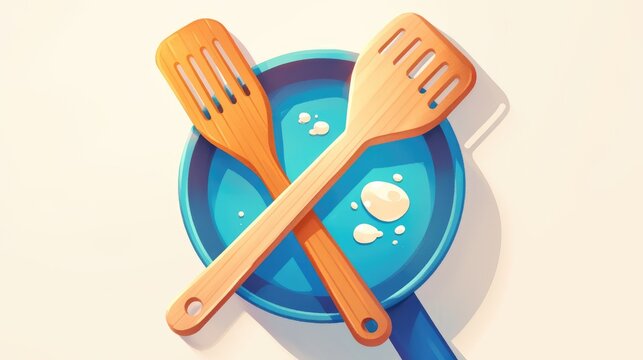 A playful cartoon illustration of a silicone jar spatula set against a crisp white background captures attention