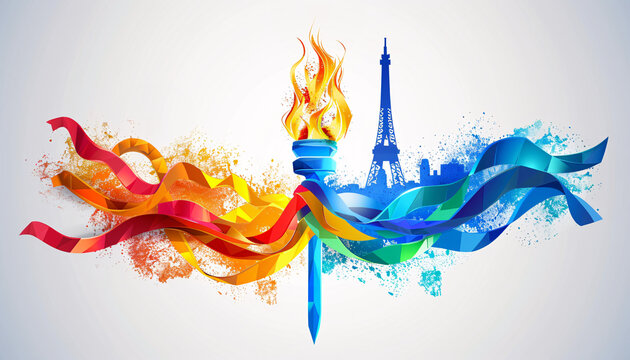 Colorful graphic representation of paris culture