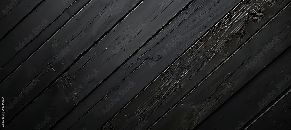 Poster black wooden planks background - a textured canvas of timeless elegance, perfect for adding depth an