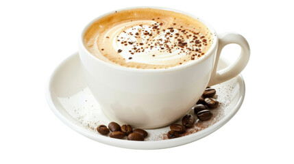 Hot cappuccino coffee cup
