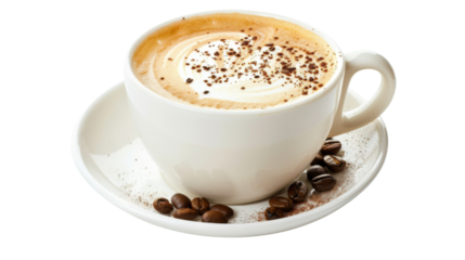 Hot cappuccino coffee cup