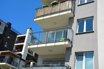 New apartment building overlooking the balcony