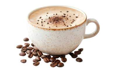 Hot cappuccino coffee cup