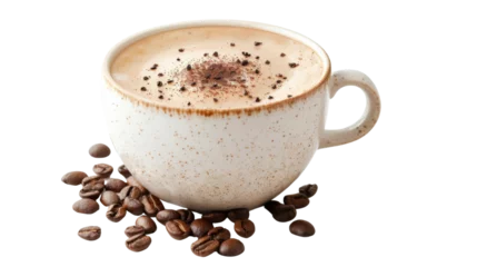 Hot cappuccino coffee cup