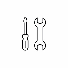 screwdriver and wrench tools icon