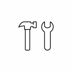 hammer and wrench maintenance icon